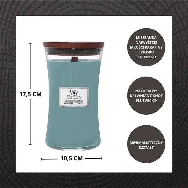 Sójová vonná svíčka Evergreen Cashmere Woodwick 1 ks