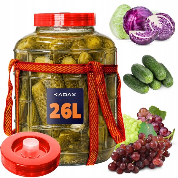 Skleněná zavařovací sklenice Kadax 26 l bezbarvá k nakládání vhodná do myčky