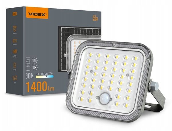 Videx Solární LED reflektor s pohybovým senzorem 1400 lm VL-FSO4-205-S