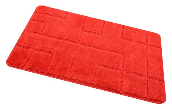 Koupelnový kobereček Inez Red červený / geometrie