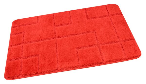 Koupelnový kobereček Inez Red červený / geometrie