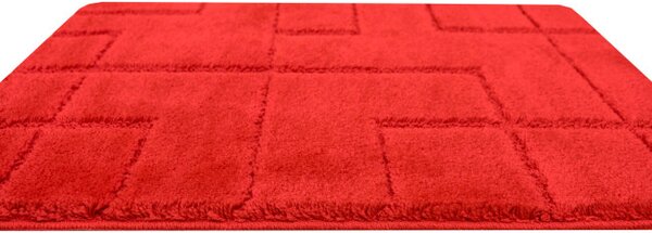 Koupelnový kobereček Inez Red červený / geometrie
