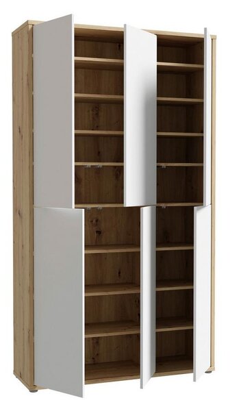 Skříň na boty, šedá/dub artisan, š: 109,2cm