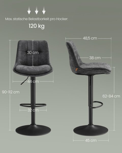 Set dvou barových židlí LJB195G02
