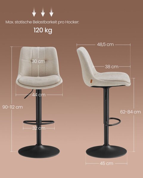 Set dvou barových židlí LJB195W02