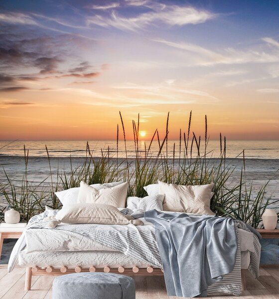 Fototapeta Dovolená krajina - moře, duny, pláž, západ slunce Materiál: Vliesová, Rozměry: 100 x 100 cm
