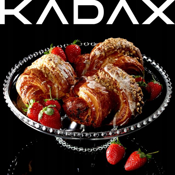 KADAX PATROVÝ PODNOS NA ZÁKUSKY 32CM SKLENĚNÝ DORT OZDOBA S OVOCEM