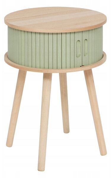 NOČNÍ STOLEK MDF MODERNÍ ZELENÝ NYSOS S POSUVNÝMI DVÍŘKY 54X40CM