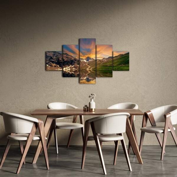 Obraz - Odraz v horském jezeře (125x70 cm)