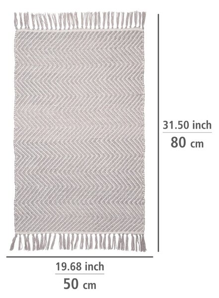 Šedá koupelnová podložka z recyklovaného plastu Wenko Gata, 50 x 80 cm