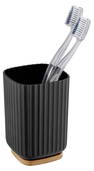 Černý kelímek na kartáčky Wenko Rotello