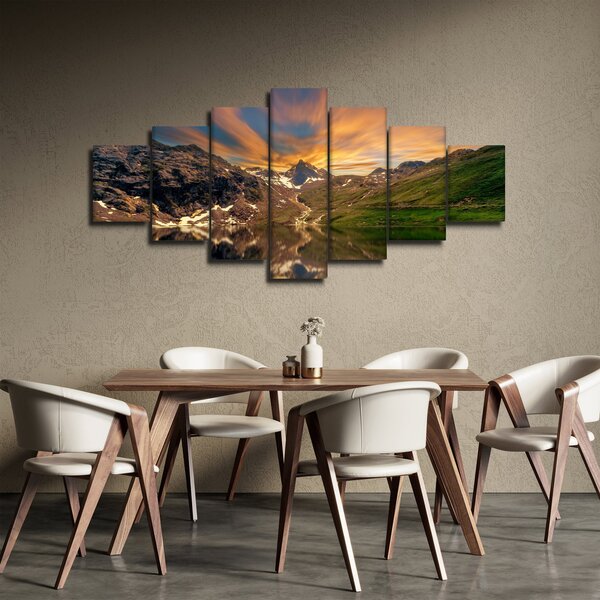Obraz - Odraz v horském jezeře (210x100 cm)