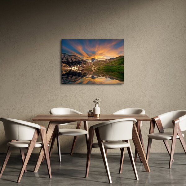 Obraz - Odraz v horském jezeře (70x50 cm)