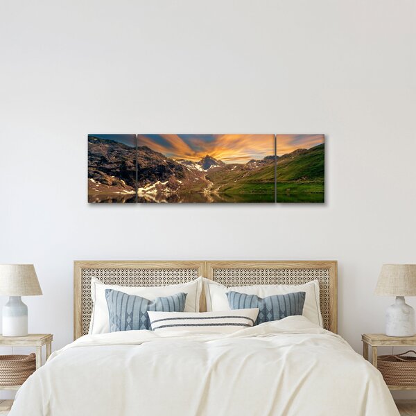 Obraz - Odraz v horském jezeře (170x50 cm)