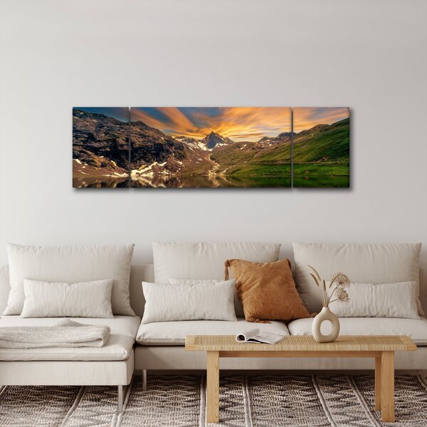 Obraz - Odraz v horském jezeře (170x50 cm)