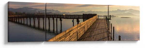 Obraz - Na břehu jezera Obersee (170x50 cm)