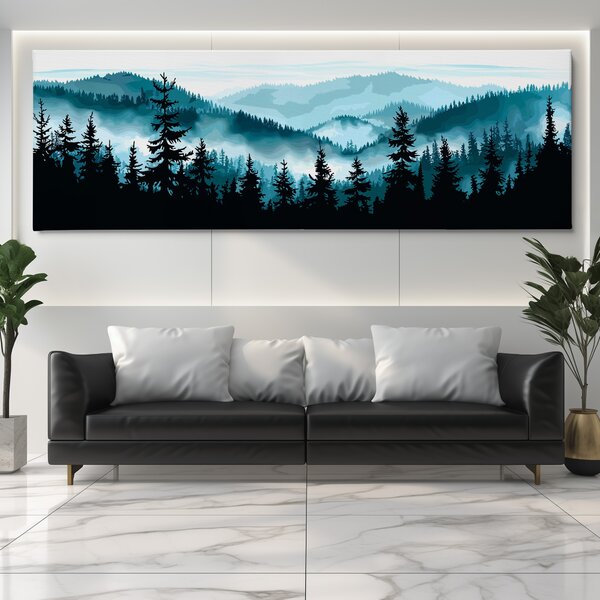 Obraz na plátně - Husté mlhy nad Bavorským lesem FeelHappy.cz Velikost obrazu (šířka x výška): 60 x 20 cm