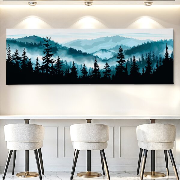 Obraz na plátně - Husté mlhy nad Bavorským lesem FeelHappy.cz Velikost obrazu (šířka x výška): 60 x 20 cm