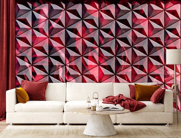 Fototapeta Červená geometrie Materiál: Vliesová, Rozměry: 200 x 140 cm