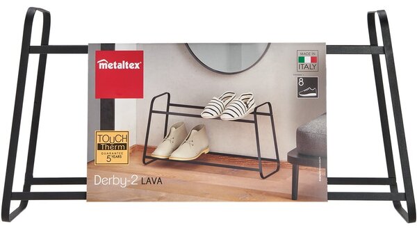 Černý dvoupatrový botník Metaltex Derby