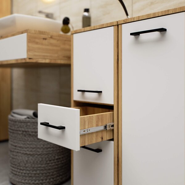Ak furniture Koupelnová skříňka FIN dub artisan/bílá