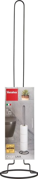 Černý stojan na toaletní papír Metaltex Origin
