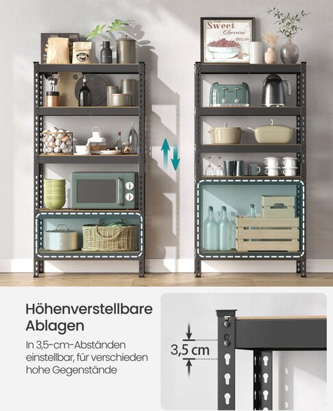 Regál 75x155x30 cm GLR300B01 černý