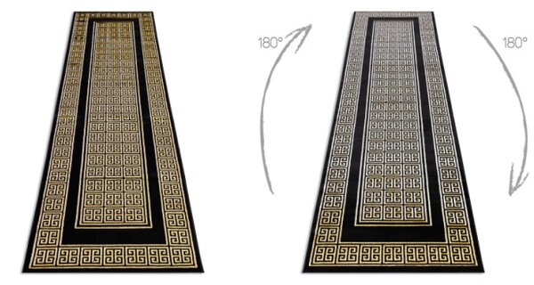 Koberec / Běhoun GLOSS 6776 86 ramka, řecký černý / zlatý