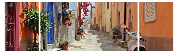 Obraz ulice na Sardínii (170x50 cm)