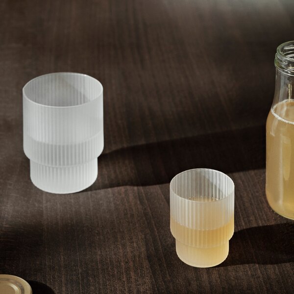 FERM LIVING Skleničky Ripple, Frosted, sada 4 kusů