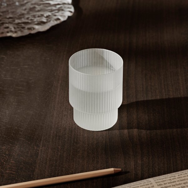 FERM LIVING Skleničky Ripple, Frosted, sada 4 kusů