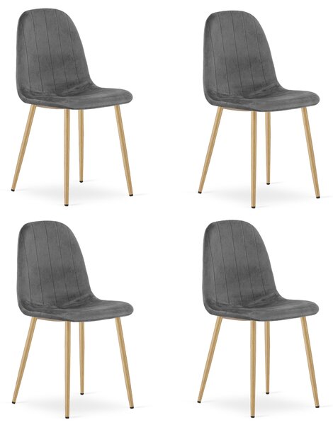 Jídelní židle PADVA VELVET, tmavě šedá