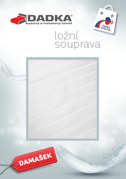 Povlečení atlas grádl Polycotton bílý pruh 140x200, 70x90 cm