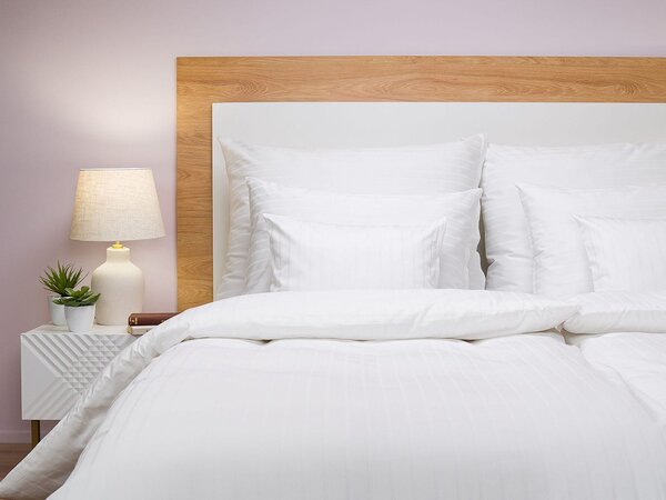 Povlečení atlas grádl Polycotton bílý pruh 140x200, 70x90 cm