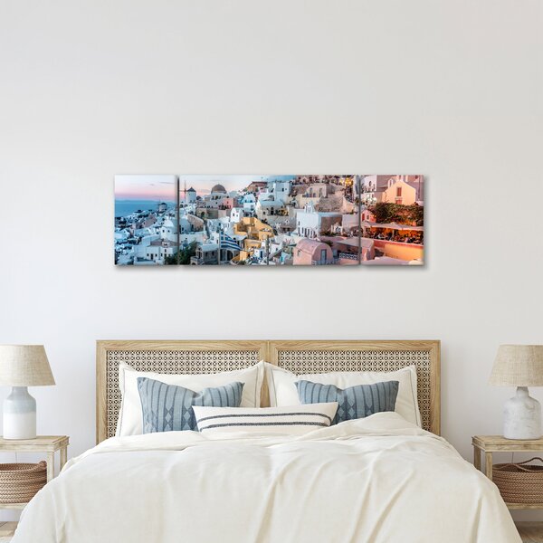 Obraz - Stmívání v Santorini (170x50 cm)