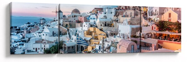 Obraz - Stmívání v Santorini (170x50 cm)