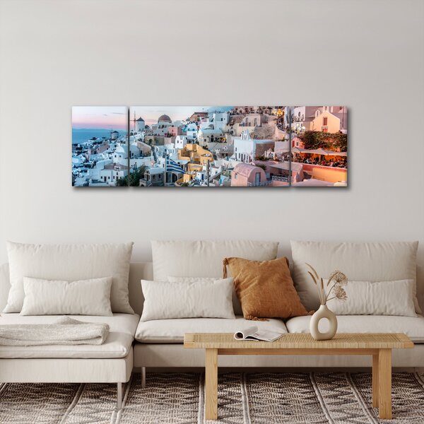Obraz - Stmívání v Santorini (170x50 cm)