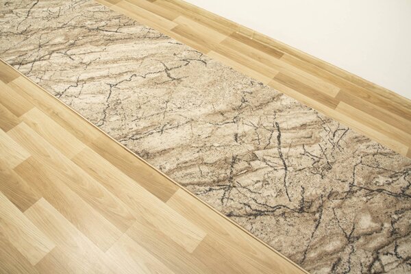 Kobercový ráj Běhoun Marble 04 Mramor béžový Šíře: 80 cm