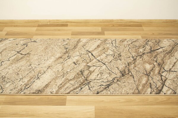 Kobercový ráj Běhoun Marble 04 Mramor béžový Šíře: 80 cm