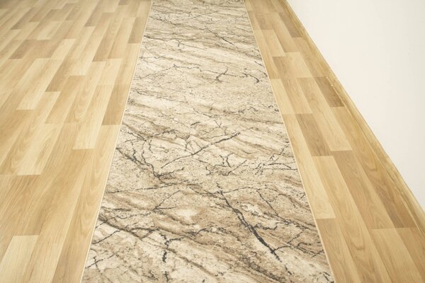 Kobercový ráj Běhoun Marble 04 Mramor béžový Šíře: 80 cm
