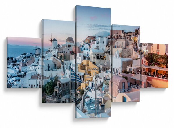 Obraz - Stmívání v Santorini (125x70 cm)