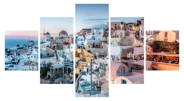 Obraz - Stmívání v Santorini (125x70 cm)