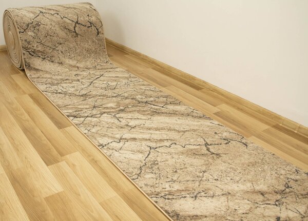Kobercový ráj Běhoun Marble 04 Mramor béžový Šíře: 80 cm