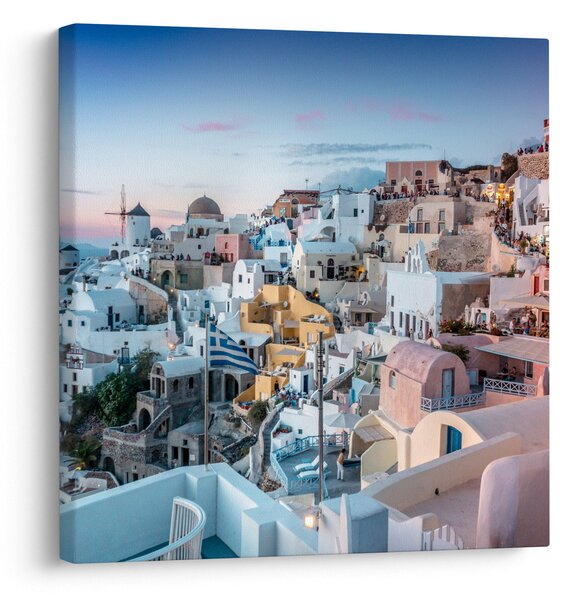 Obraz - Stmívání v Santorini (30x30 cm)