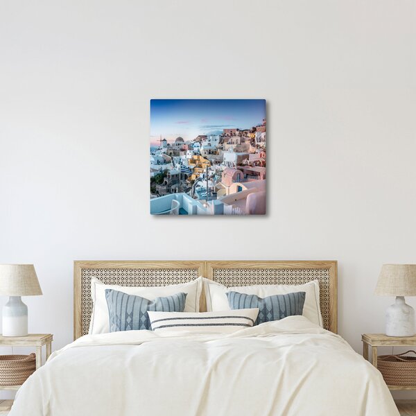 Obraz - Stmívání v Santorini (30x30 cm)