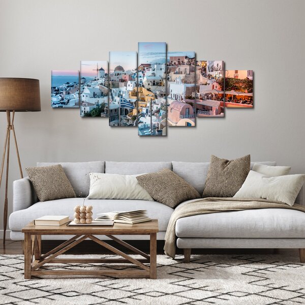 Obraz - Stmívání v Santorini (210x100 cm)