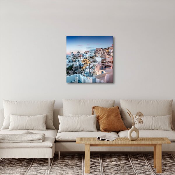 Obraz - Stmívání v Santorini (30x30 cm)
