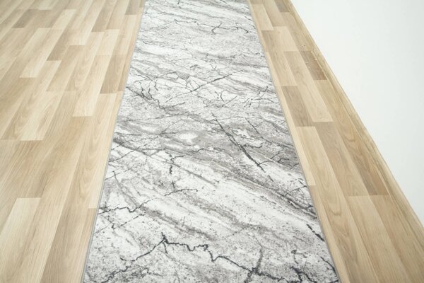 Kobercový ráj Běhoun Marble 19 Mramor šedý Šíře: 67 cm