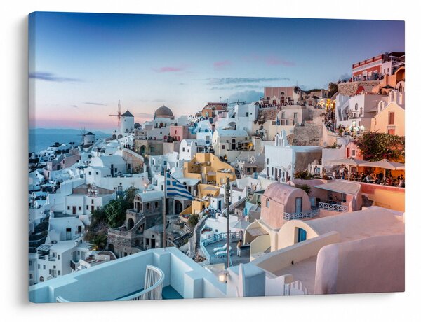 Obraz - Stmívání v Santorini (70x50 cm)