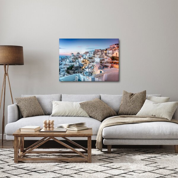 Obraz - Stmívání v Santorini (70x50 cm)